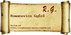 Romanovics Győző névjegykártya